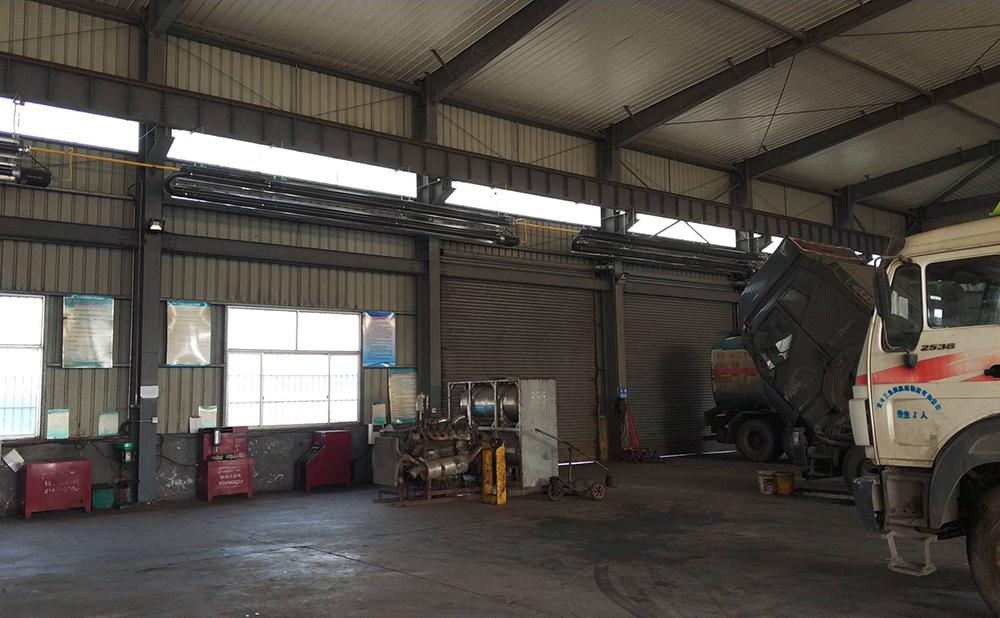 燃气辐射采暖应用于车辆维修车间